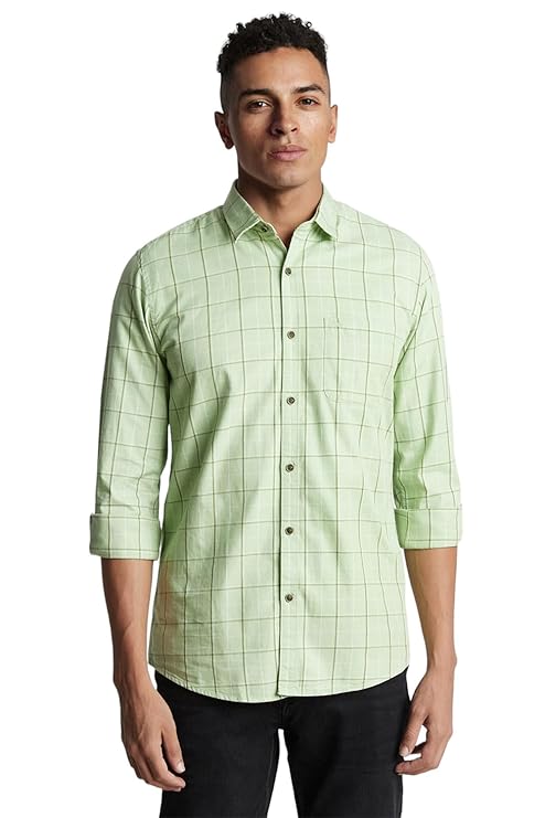 Peter England Men 100% Cotton Slim Fit Shirt